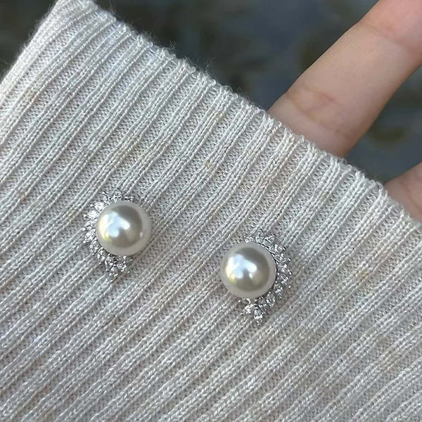 925 Sterling Silver Glow Pearl Spark Studs