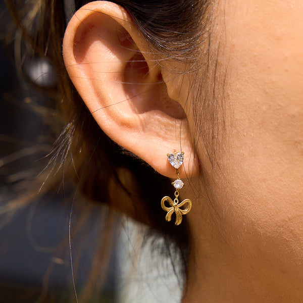 Tassel Stud Earrings With Rhinestones Inlay