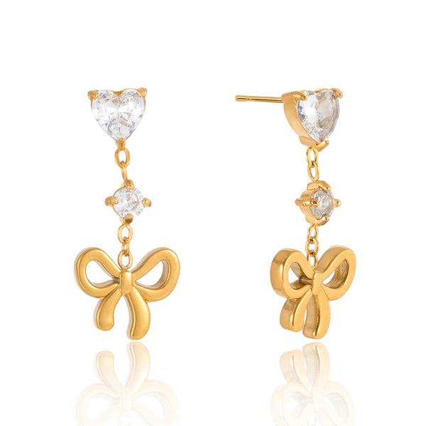 Tassel Stud Earrings With Rhinestones Inlay