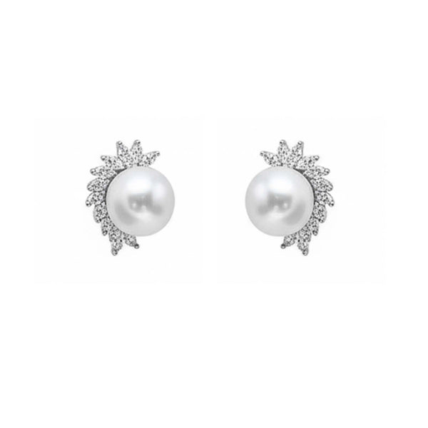 925 Sterling Silver Glow Pearl Spark Studs