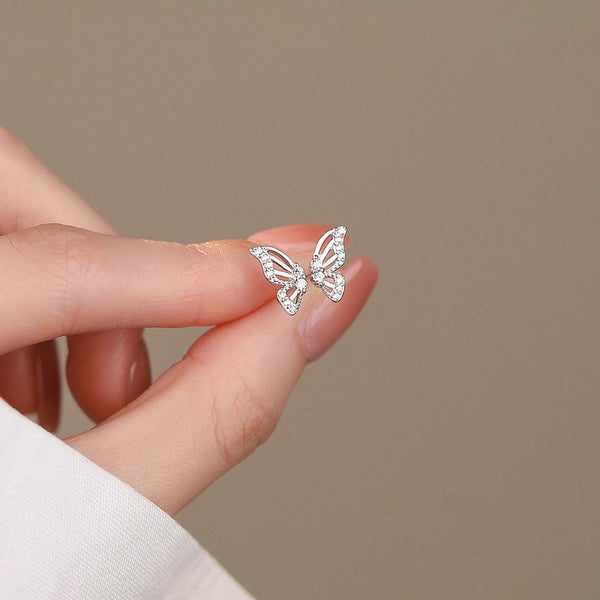 925 Sterling Silver Butterfly Earrings Stud