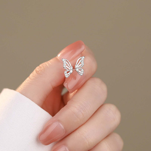 925 Sterling Silver Butterfly Earrings Stud