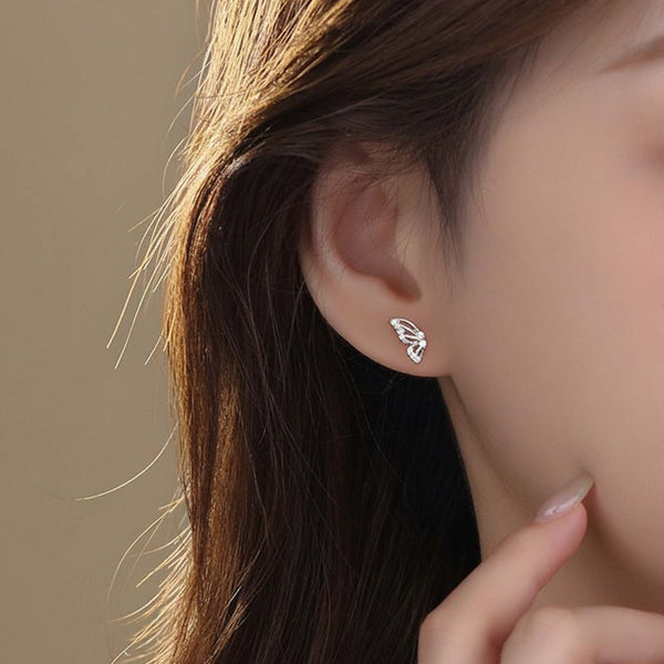 925 Sterling Silver Butterfly Earrings Stud